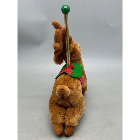 Applause marry carousel Plush Reindeer Figurine Felt Details & Gold Pole On Gree - Picture 5 of 8